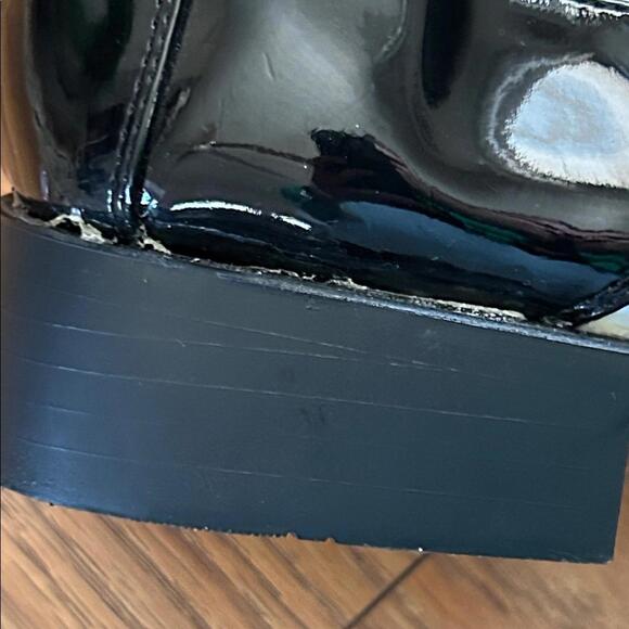 FUNTASMA Men’s Black and White Oxford Shiny Faux Patten Shoes Size Large FLAWED - Picture 14 of 15